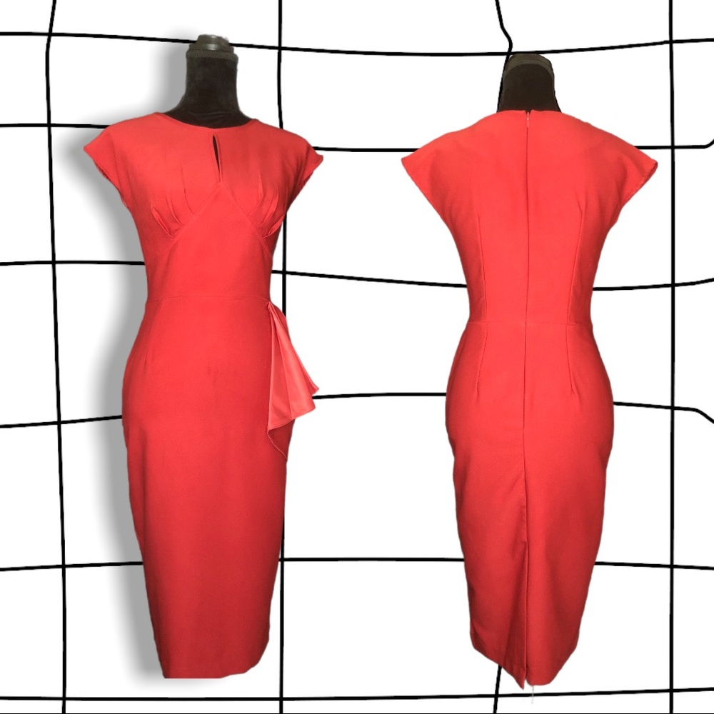 Hell Bunny Vixen Pencil Dress in Red